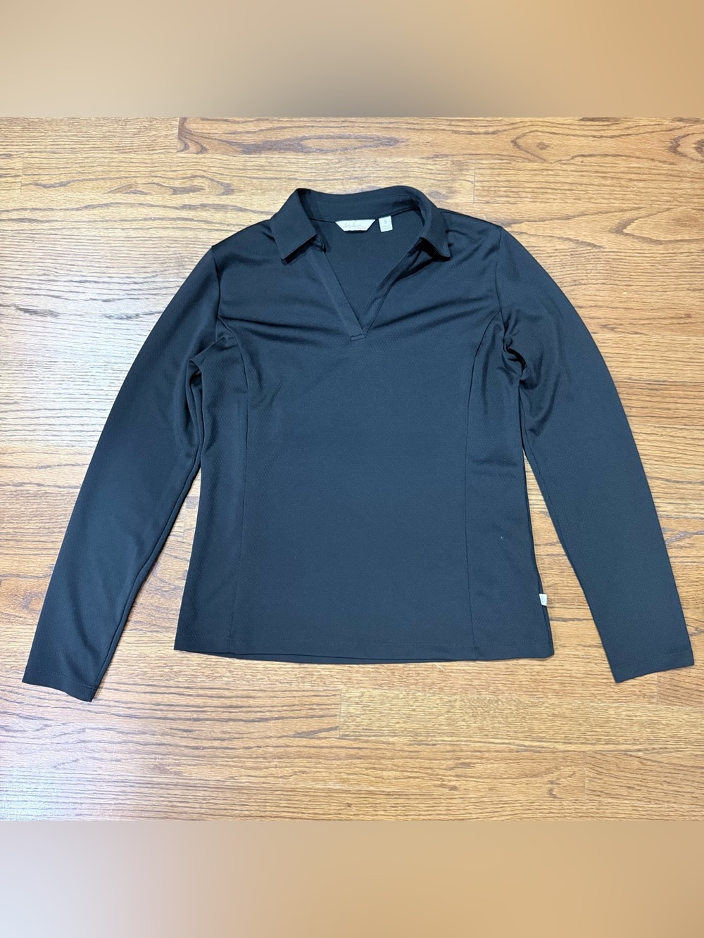 Lady Hagen Essentials Black Long Sleeve Golf Polo V-Neck Shirt Size Small